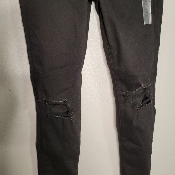 NWT American Eagle Women's High V-rise Skinny Jegging Distressed Black 12 Long - Picture 3 of 5